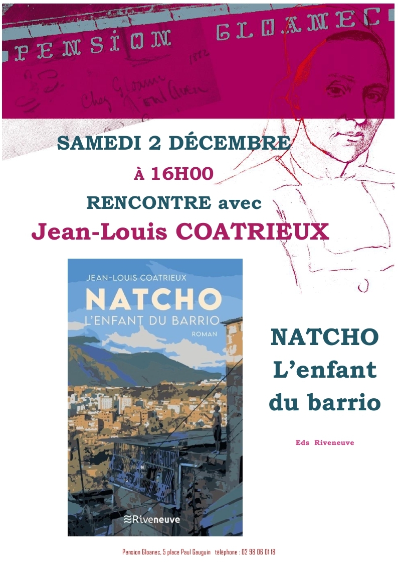 Les 1er et 2 Décembre 2023 - DEUX EVENEMENTS avec Jean-Louis COATRIEUX : INTELLIGENCE ARTIFICIELLE et présentation de NATCHO l'enfant du barrio